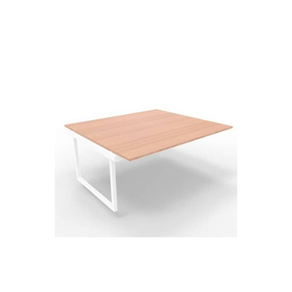 Postazione aggiuntiva bench piano noce 180x160xH.75 cm gamba ad anello in acciaio bianco Practika P2 ECBIA18-NO-I