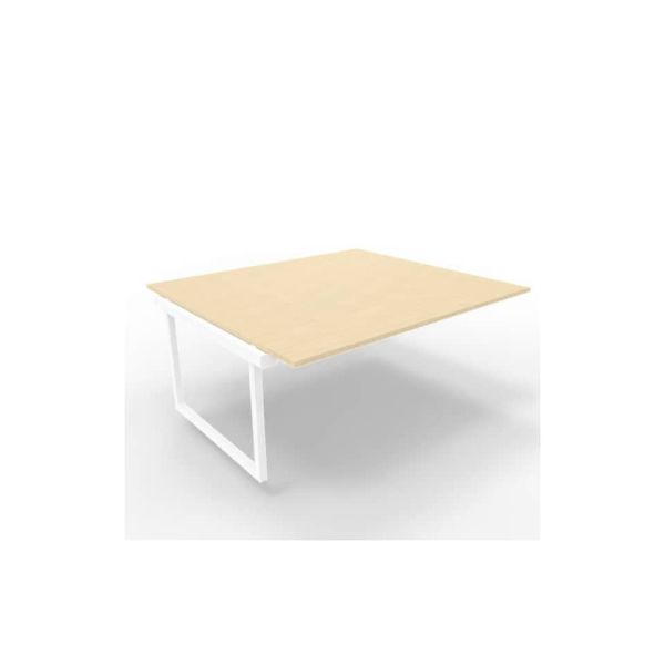 Postazione aggiuntiva bench piano rovere 180x160xH.75 cm gamba ad anello in acciaio bianco Practika P2 ECBIA18-RK-I