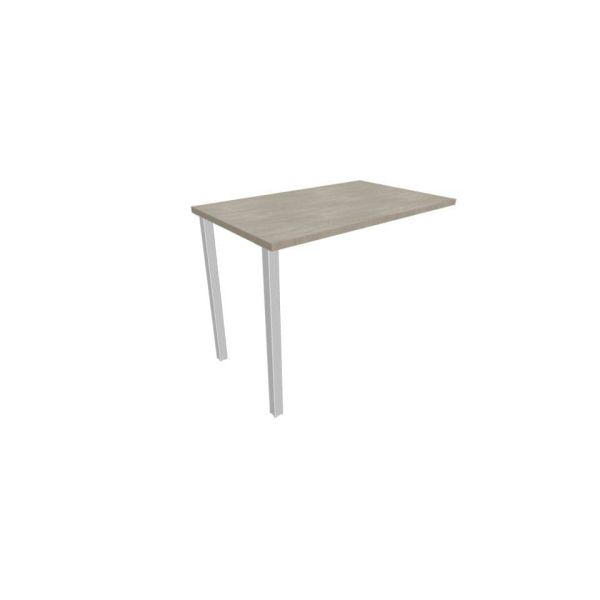 Dattilo scrivania sospeso piano cemento 100x60xH.75 cm gamba sez. quadrata in acciaio argento Practika ECDM100-CL-A