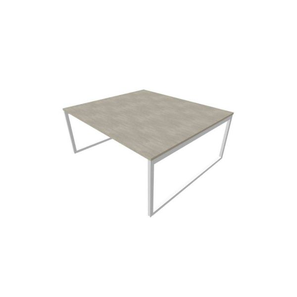 Bench piano cemento 180x160xH.75 cm gamba ad anello in acciaio argento linea Practika P2 Quadrifoglio - ECBEA18-CL-A