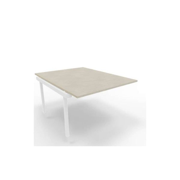 Postazione aggiuntiva bench cemento 120x160xH.75 cm gamba a ponte in acciaio bianco Practika P3 - ECBIC12-CL-I