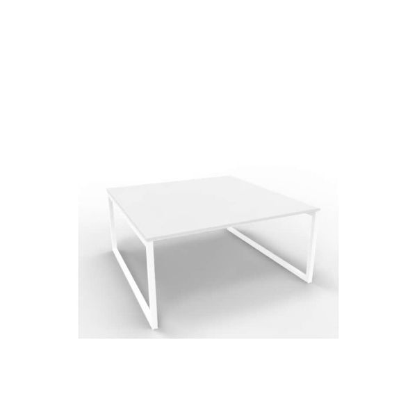 Bench piano grigio 160x160xH.75 cm gamba ad anello in acciaio bianco linea Practika P2 Quadrifoglio - ECBEA16-GR-I