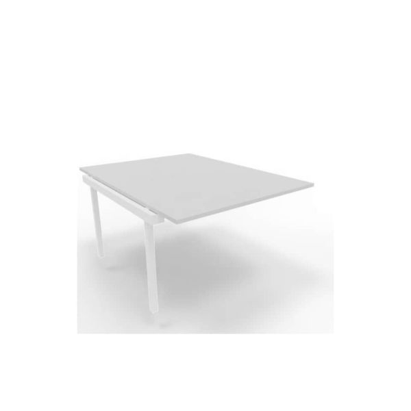 Postazione aggiuntiva bench piano grigio 120x160xH.75 cm gamba a ponte in acciaio bianco Practika P3 - ECBIC12-GR-I