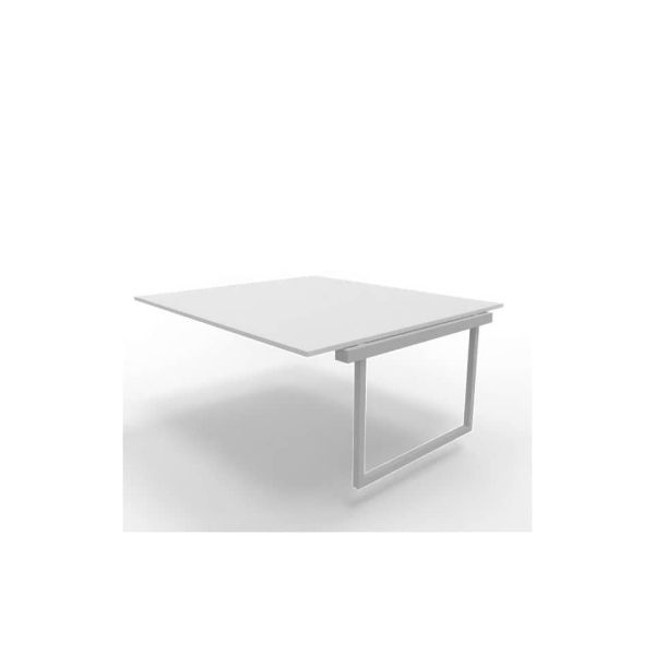 Postazione aggiuntiva bench piano grigio 180x160xH.75 cm gamba ad anello in acciaio argento Practika P2 ECBIA18-GR-A