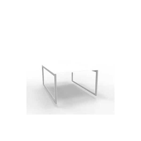 Bench piano bianco 120x160xH.75 cm gamba ad anello in acciaio argento linea Practika P2 Quadrifoglio - ECBEA12-BA-A