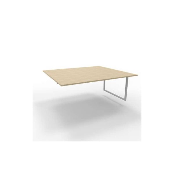 Postazione aggiuntiva bench piano rovere 180x160xH.75 cm gamba ad anello in acciaio argento Practika P2 ECBIA18-RK-A