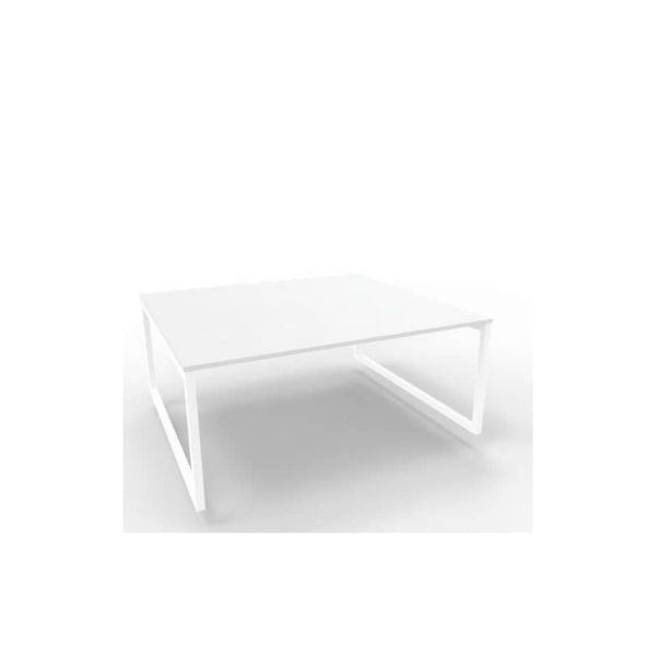 Bench piano grigio 180x160xH.75 cm gamba ad anello in acciaio bianco linea Practika P2 Quadrifoglio - ECBEA18-GR-I