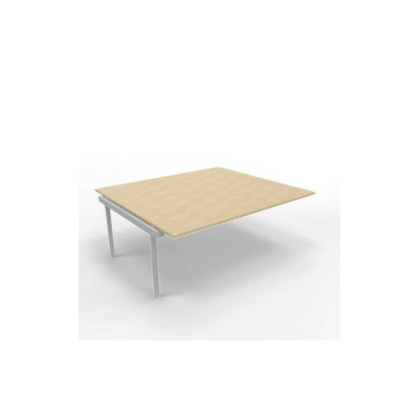 Postazione aggiuntiva bench piano rovere 180x160xH.75 cm gamba a ponte in acciaio argento Practika P3 - ECBIC18-RK-A