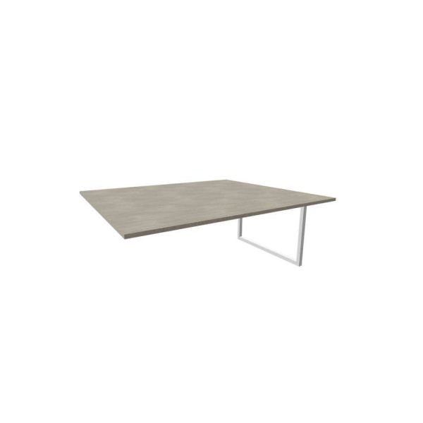 Postazione aggiuntiva bench cemento 180x160xH.75 cm gamba ad anello in acciaio argento Practika P2 ECBIA18-CL-A