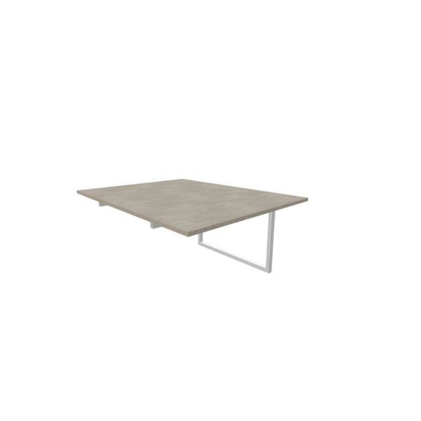 Postazione aggiuntiva bench cemento 120x160xH.75 cm gamba ad anello in acciaio argento Practika P2 ECBIA12-CL-A