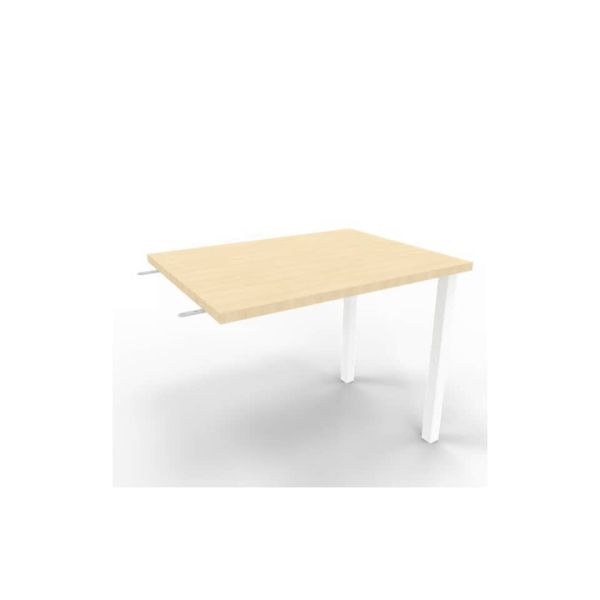 Dattilo scrivania sospeso piano rovere 80x60xH.75 cm gamba sez. quadrata in acciaio bianco Practika ECDM080-RK-I