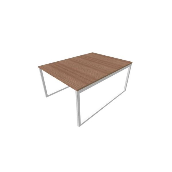 Bench piano noce canaletto 120x160xH.75 cm gamba ad anello in acciaio argento linea Practika P2 - ECBEA12-NO-A