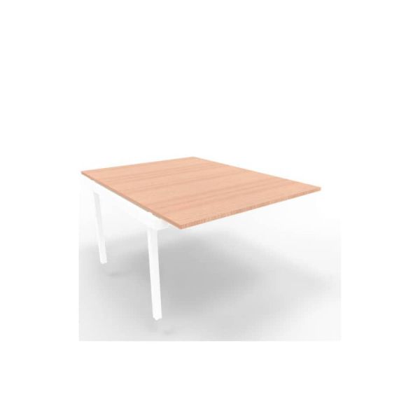 Postazione aggiuntiva bench piano noce 120x160xH.75 cm gamba a ponte in acciaio bianco Practika P3 - ECBIC12-NO-I