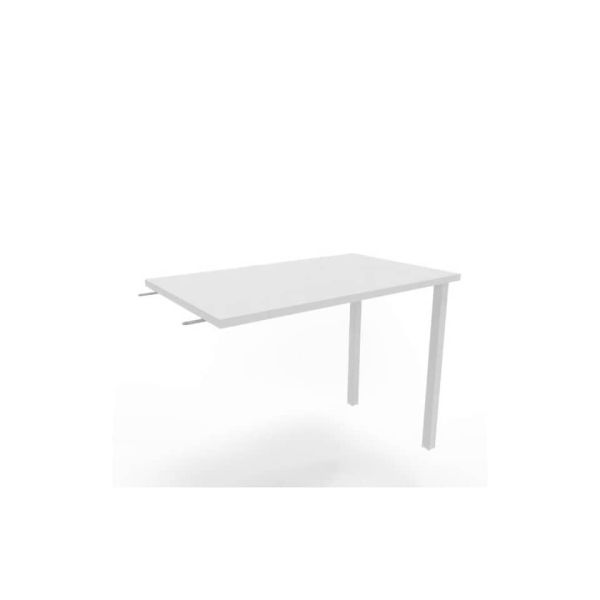 Dattilo scrivania sospeso piano bianco 100x60xH.75 cm gamba sez. quadrata in acciaio bianco Practika ECDM100-BA-I