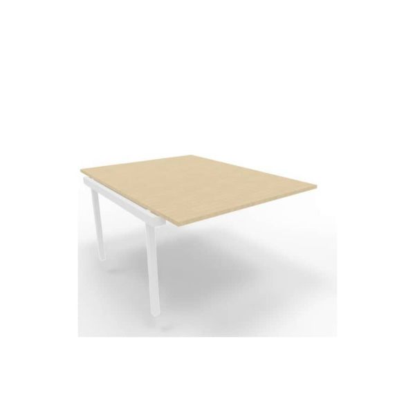 Postazione aggiuntiva bench piano rovere 120x160xH.75 cm gamba a ponte in acciaio bianco Practika P3 - ECBIC12-RK-I