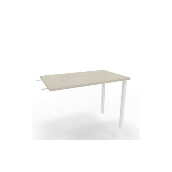 Dattilo scrivania sospeso piano cemento 100x60xH.75 cm gamba sez. quadrata in acciaio bianco Practika ECDM100-CL-I