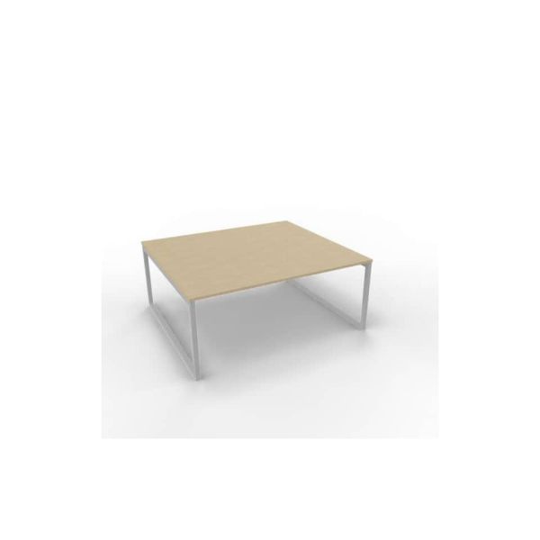 Bench piano rovere 180x160xH.75 cm gamba ad anello in acciaio argento linea Practika P2 Quadrifoglio -  ECBEA18-RK-A