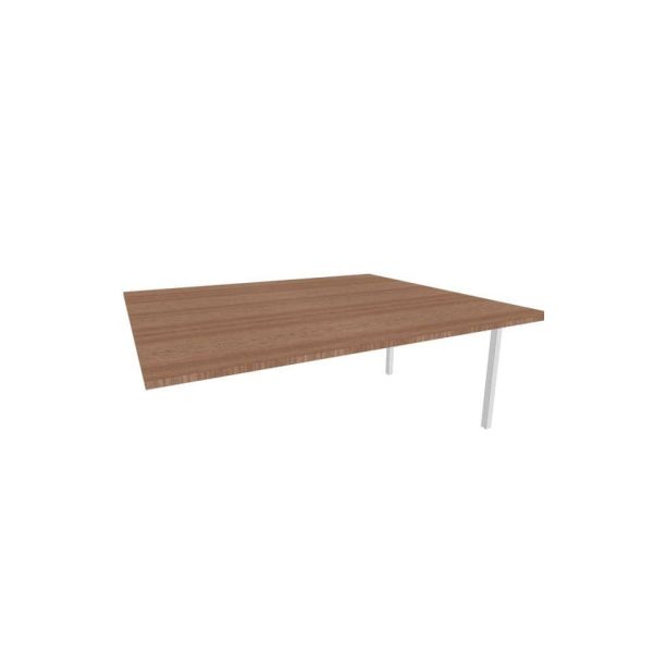 Postazione aggiuntiva bench piano noce 180x160xH.75 cm gamba a ponte in acciaio argento Practika P3 - ECBIC18-NO-A