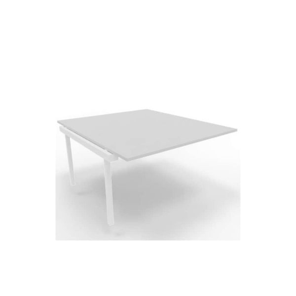 Postazione aggiuntiva bench piano grigio 140x160xH.75 cm gamba a ponte in acciaio bianco Practika P3 - ECBIC14-GR-I