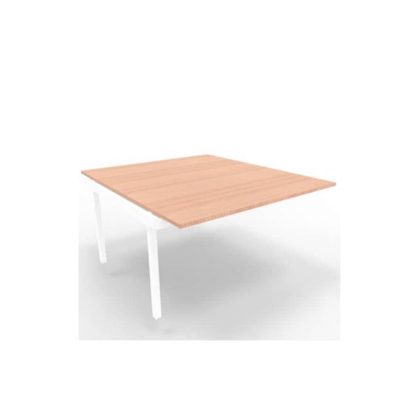 Postazione aggiuntiva bench piano noce 140x160xH.75 cm gamba a ponte in acciaio bianco Practika P3 - ECBIC14-NO-I
