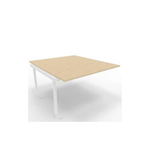 Postazione aggiuntiva bench piano rovere 140x160xH.75 cm gamba a ponte in acciaio bianco Practika P3 - ECBIC14-RK-I