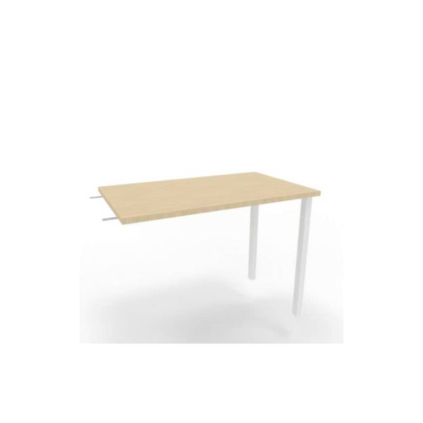 Dattilo scrivania sospeso piano rovere 100x60xH.75 cm gamba sez. quadrata in acciaio bianco Practika ECDM100-RK-I