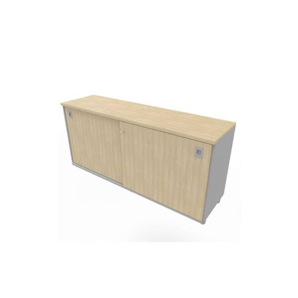 Armadio basso altezza scrivania ante scorrevoli rovere doppia larghezza 160x45xH.73 cm - ECEB16S-RK-RK
