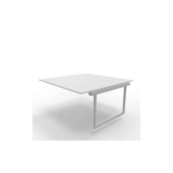 Postazione aggiuntiva bench piano grigio 160x160xH.75 cm gamba ad anello in acciaio argento Practika P2 ECBIA16-GR-A