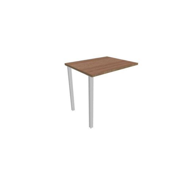 Dattilo scrivania sospeso piano noce canaletto 80x60xH.75 cm gamba sezione quadrata inacciaio argento Practika