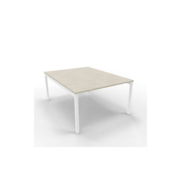 Bench piano cemento 120x160xH.75 cm gamba a ponte in acciaio bianco linea Practika P3 Quadrifoglio - ECBEC12-CL-I