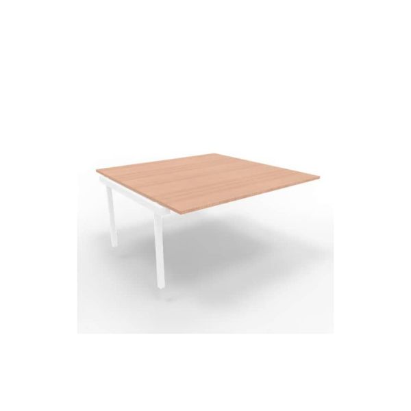 Postazione aggiuntiva bench piano noce 160x160xH.75 cm gamba a ponte in acciaio bianco Practika P3 - ECBIC16-NO-I