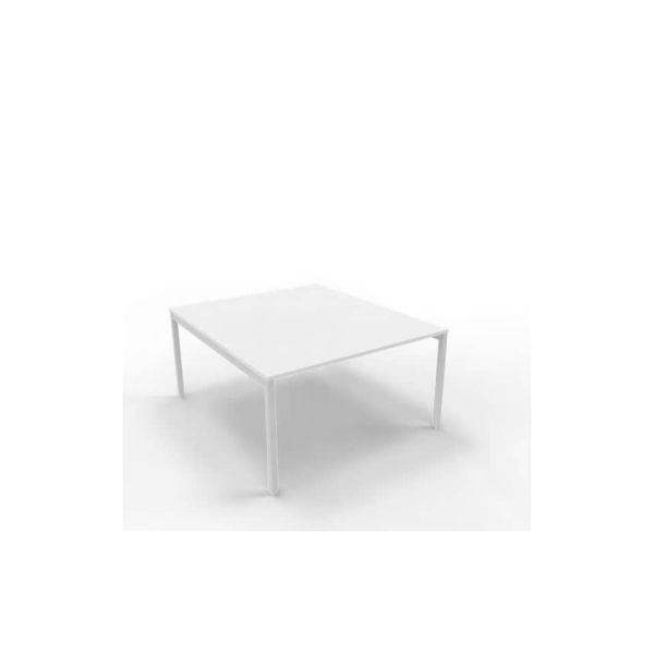Bench piano grigio 140x160xH.75 cm gamba a ponte in acciaio argento linea Practika P3 Quadrifoglio - ECBEC14-GR-A