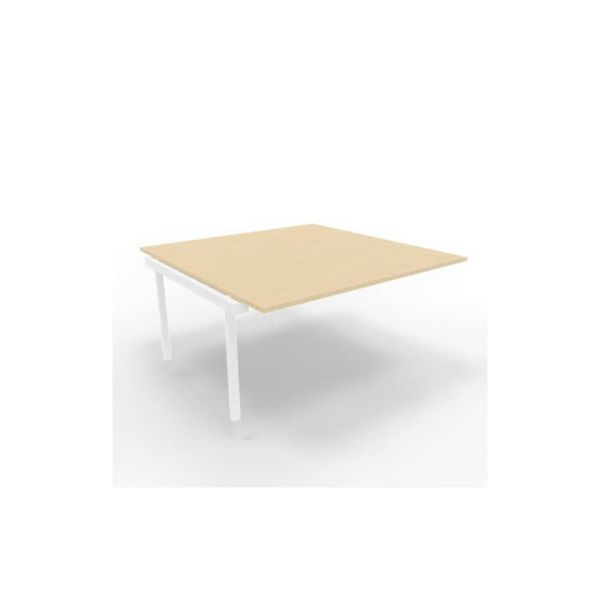 Postazione aggiuntiva bench piano rovere 160x160xH.75 cm gamba a ponte in acciaio bianco Practika P3 - ECBIC16-RK-I