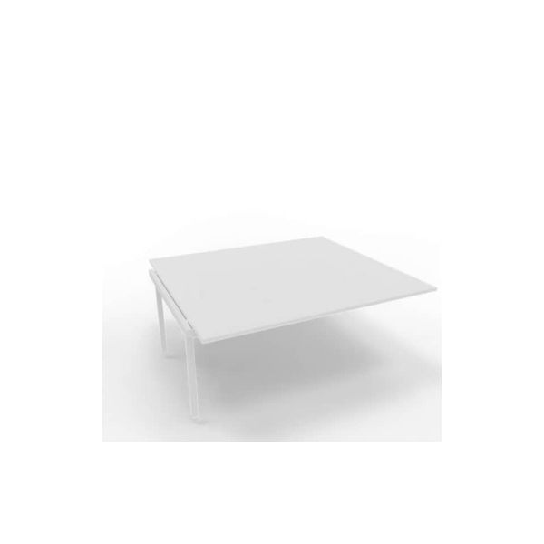 Postazione aggiuntiva bench piano bianco 180x160xH.75 cm gamba a ponte in acciaio bianco Practika P3 - ECBIC18-BA-I