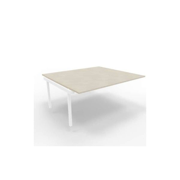 Postazione aggiuntiva bench cemento 180x160xH.75 cm gamba a ponte in acciaio bianco Practika P3 - ECBIC18-CL-I
