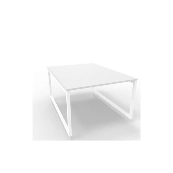 Bench piano grigio 120x160xH.75 cm gamba ad anello in acciaio bianco linea Practika P2 Quadrifoglio - ECBEA12-GR-I