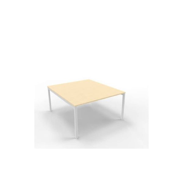 Bench piano rovere 140x160xH.75 cm gamba a ponte in acciaio argento linea Practika P3 Quadrifoglio - ECBEC14-RK-A