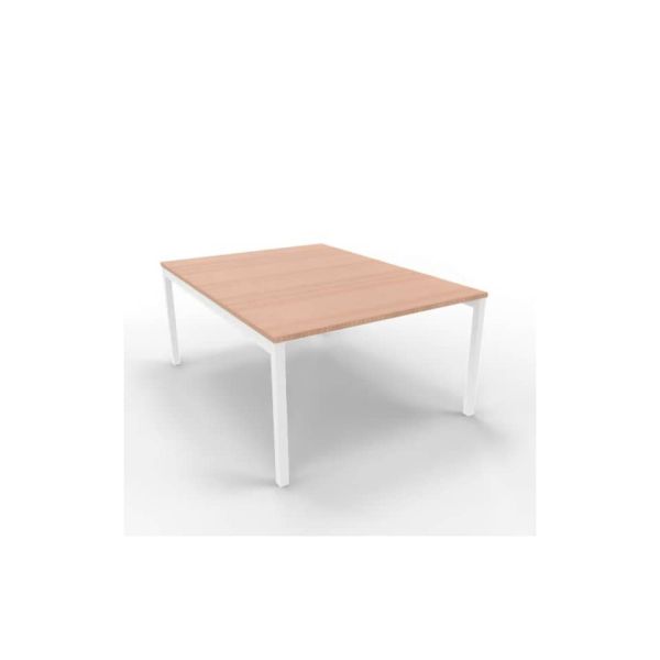 Bench piano noce canaletto 120x160xH.75 cm gamba a ponte in acciaio bianco linea Practika P3 Quadrifoglio - ECBEC12-NO-I