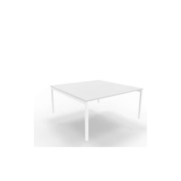 Bench piano grigio 160x160xH.75 cm gamba a ponte in acciaio bianco linea Practika P3 Quadrifoglio - ECBEC16-GR-I