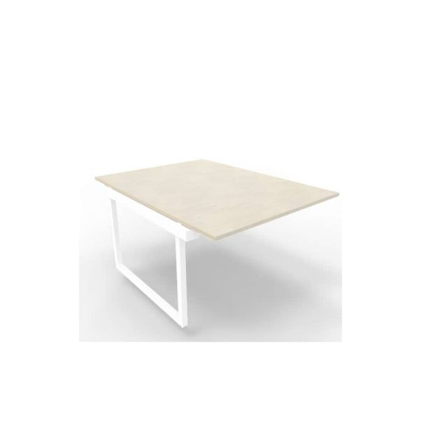 Postazione aggiuntiva bench cemento 120x160xH.75 cm gamba ad anello in acciaio bianco Practika P2 ECBIA12-CL-I