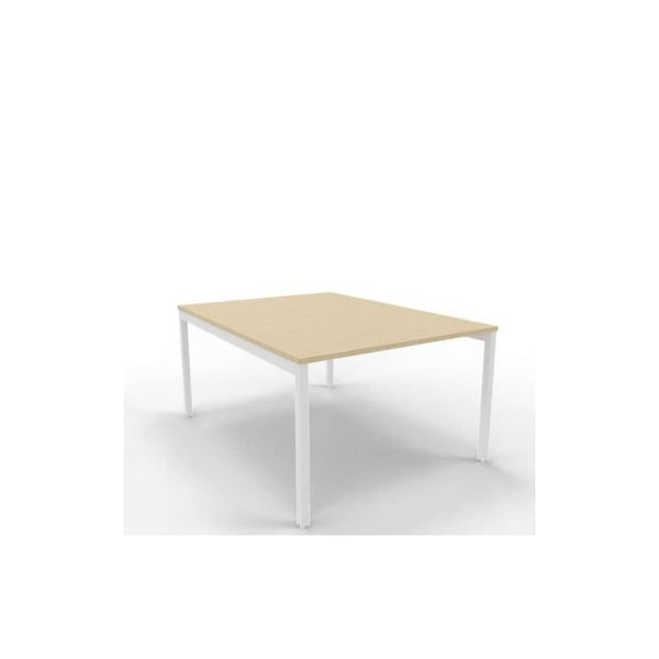 Bench piano rovere 120x160xH.75 cm gamba a ponte in acciaio bianco linea Practika P3 Quadrifoglio - ECBEC12-RK-I