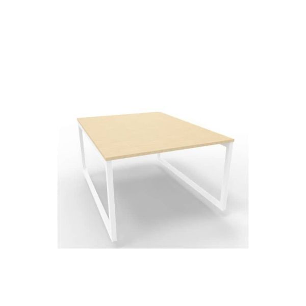 Bench piano rovere 120x160xH.75 cm gamba ad anello in acciaio bianco linea Practika P2 Quadrifoglio - ECBEA12-RK-I