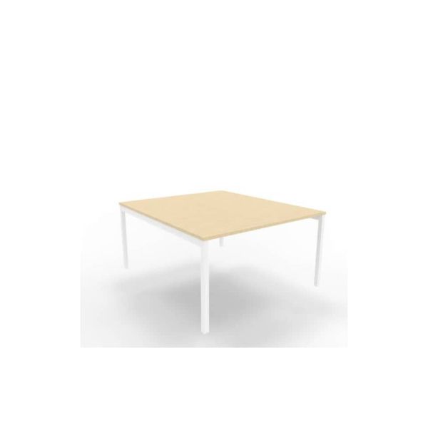 Bench piano rovere 140x160xH.75 cm gamba a ponte in acciaio bianco linea Practika P3 Quadrifoglio - ECBEC14-RK-I