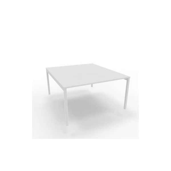 Bench piano bianco 140x160xH.75 cm gamba a ponte in acciaio bianco linea Practika P3 Quadrifoglio - ECBEC14-BA-I