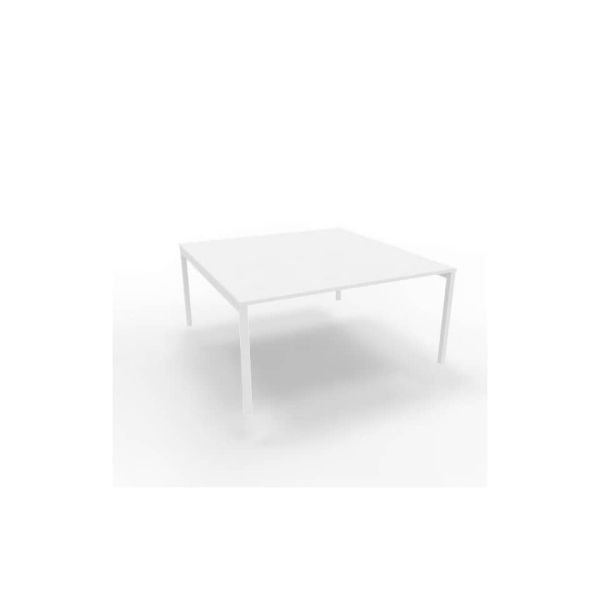 Bench piano bianco 160x160xH.75 cm gamba a ponte in acciaio bianco linea Practika P3 Quadrifoglio - ECBEC16-BA-I