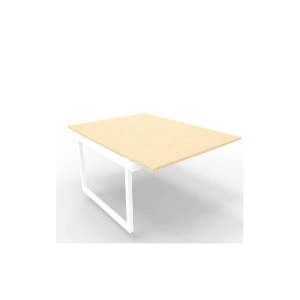 Postazione aggiuntiva bench piano rovere 120x160xH.75 cm gamba ad anello in acciaio bianco Practika P2 ECBIA12-RK-I