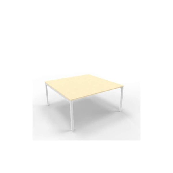 Bench piano rovere 160x160xH.75 cm gamba a ponte in acciaio argento linea Practika P3 Quadrifoglio - ECBEC16-RK-A