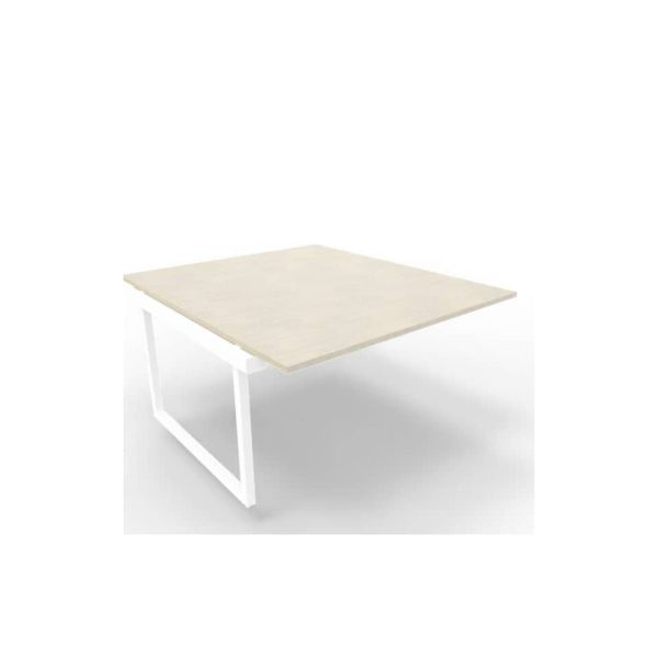 Postazione aggiuntiva bench cemento 140x160xH.75 cm gamba ad anello in acciaio bianco Practika P2 ECBIA14-CL-I