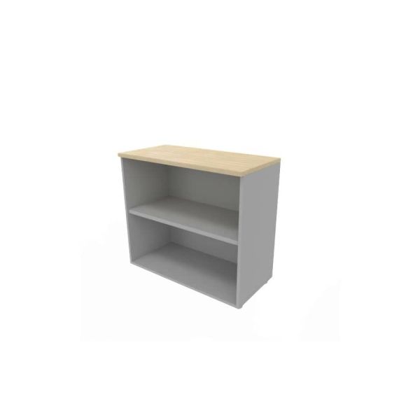 Armadio a giorno basso finitura rovere scocca argento 90x45xH.81,5 cm linea Practika Quadrifoglio - ECEB90G-RK-AA