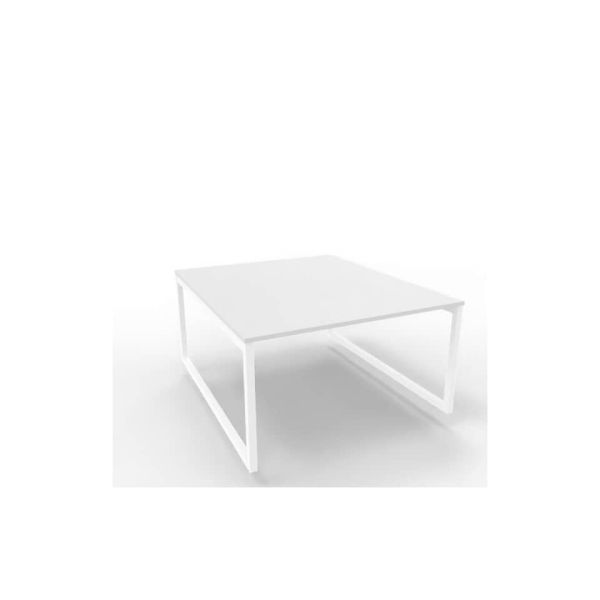 Bench piano grigio 140x160xH.75 cm gamba ad anello in acciaio bianco linea Practika P2 Quadrifoglio - ECBEA14-GR-I